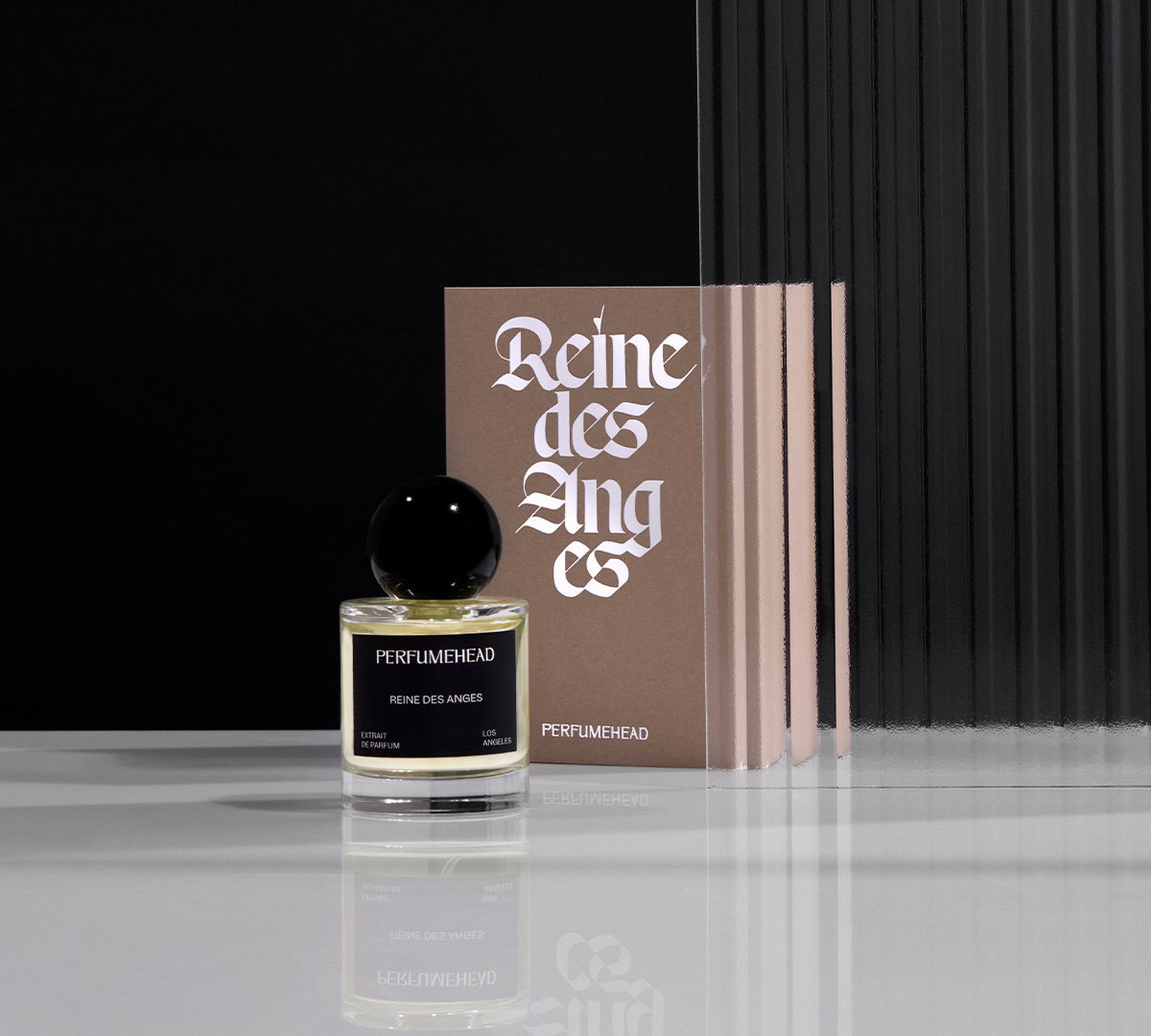Reine des Anges extrait de parfum 50ml signature spray bottle and box. 